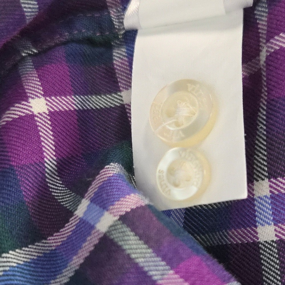 Vineyard Vines Button Down Shirt Men Small Purple Green Plaid Long Sleeve Murray - Picture 11 of 11